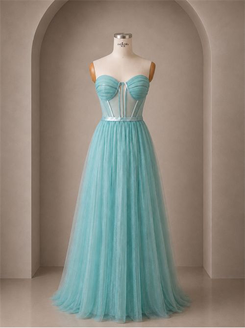 abito bustier tulle G FOR GIULSIE | LUX034ACQUA